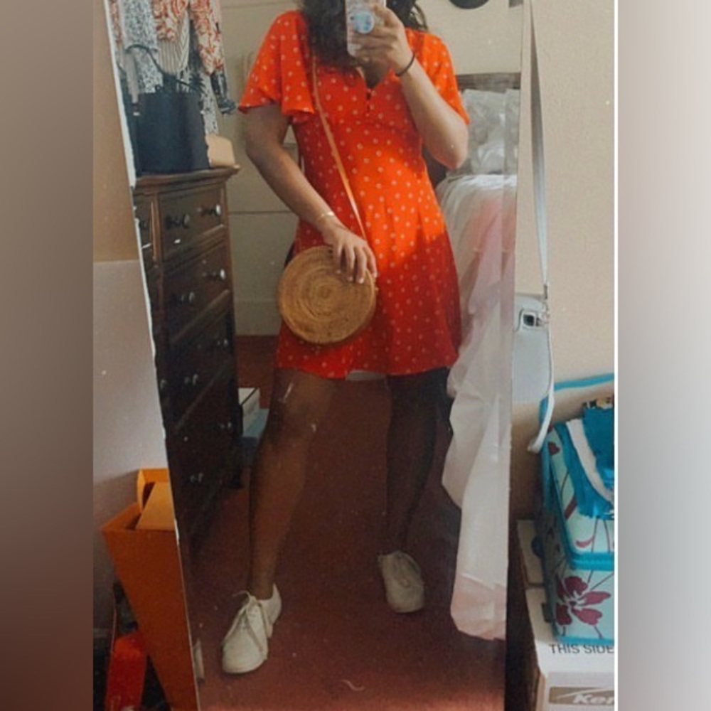 Red Bloomingdales Aqua dress